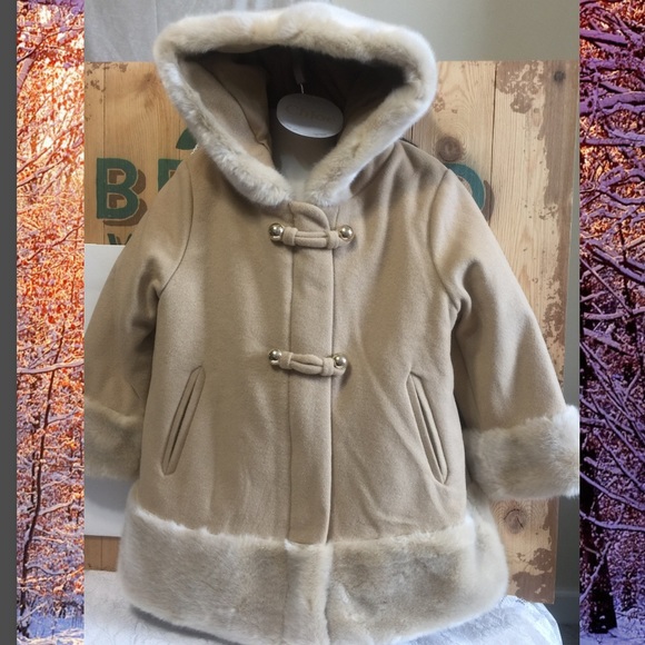 CHLOE GIRLS AUTHENTIC BEIGE WOOL COAT 2X HOST PICK!🎈🎉🙌🏻🥰👏🏻 - Picture 2 of 8